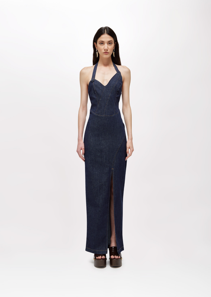 abito lungo in denim RA6071D4992 77951 Blugirl 