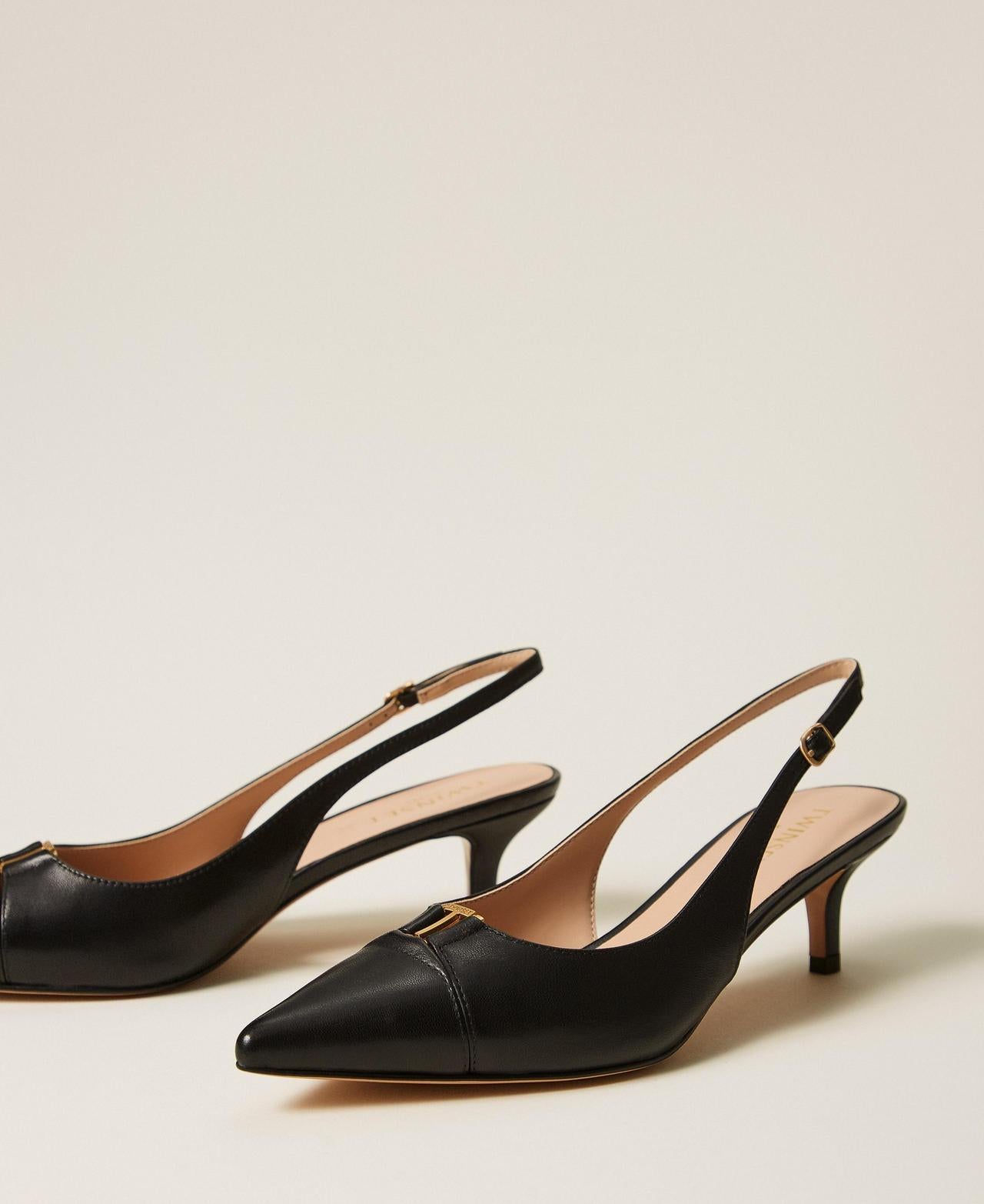 Décolleté sling back in pelle 261TCP034 00006 TWINSET 