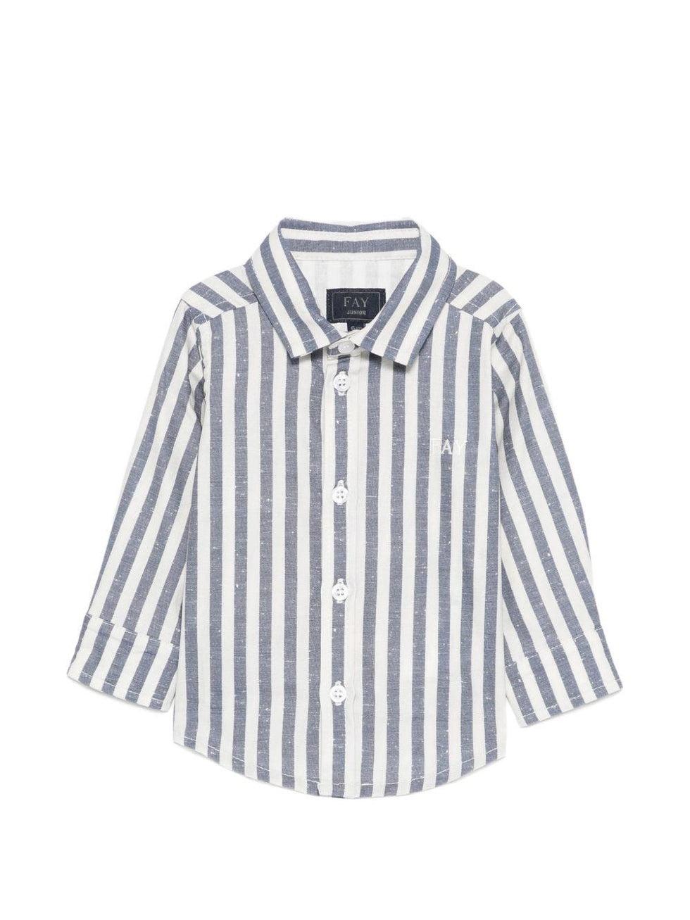 camicia a righe neonato FY5530 Z3691 101BL IVORY/BLUE FAY 