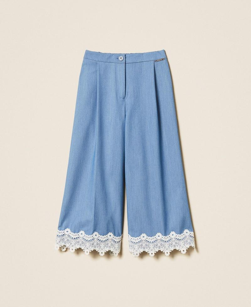 pantaloni ampi fil a fil con pizzo 261GJ2Q14 04614 TWINSET GIRL 