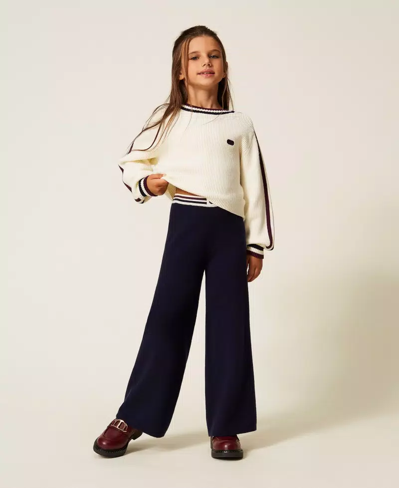 pantalone con bande bicolor 252GJ3031 11956 TWINSET GIRL 