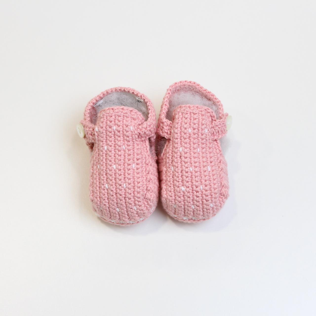 SCARPINA in cotone NEONATO TEDDY TEDDY SCARPINE PINK/AVORIO PICCOLA GIUGGIOLA 