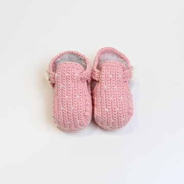 SCARPINA in cotone NEONATO TEDDY TEDDY SCARPINE PINK/AVORIO PICCOLA GIUGGIOLA 