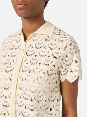 camicia a righe traforata MONET 01719L MC2 SAINT BARTH 