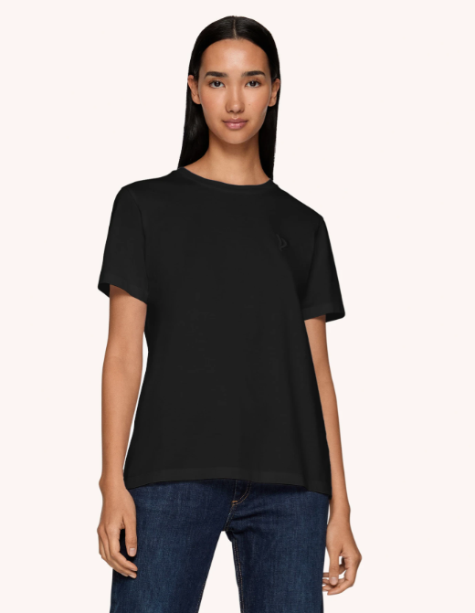 t-shirt logo ricamato in tono S746JF0271DFZ4 999 DONDUP 