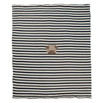 coperta a righe bicolor C62458 VERDLU/BLU COCCODE' 