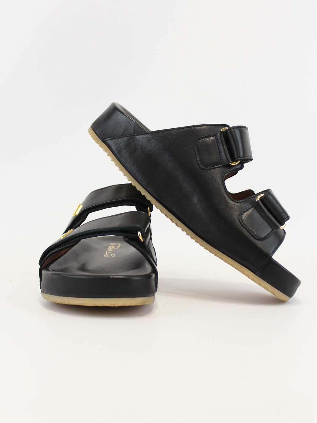 sandalo basso in pelle 4356 NERO VIA ROMA 15 