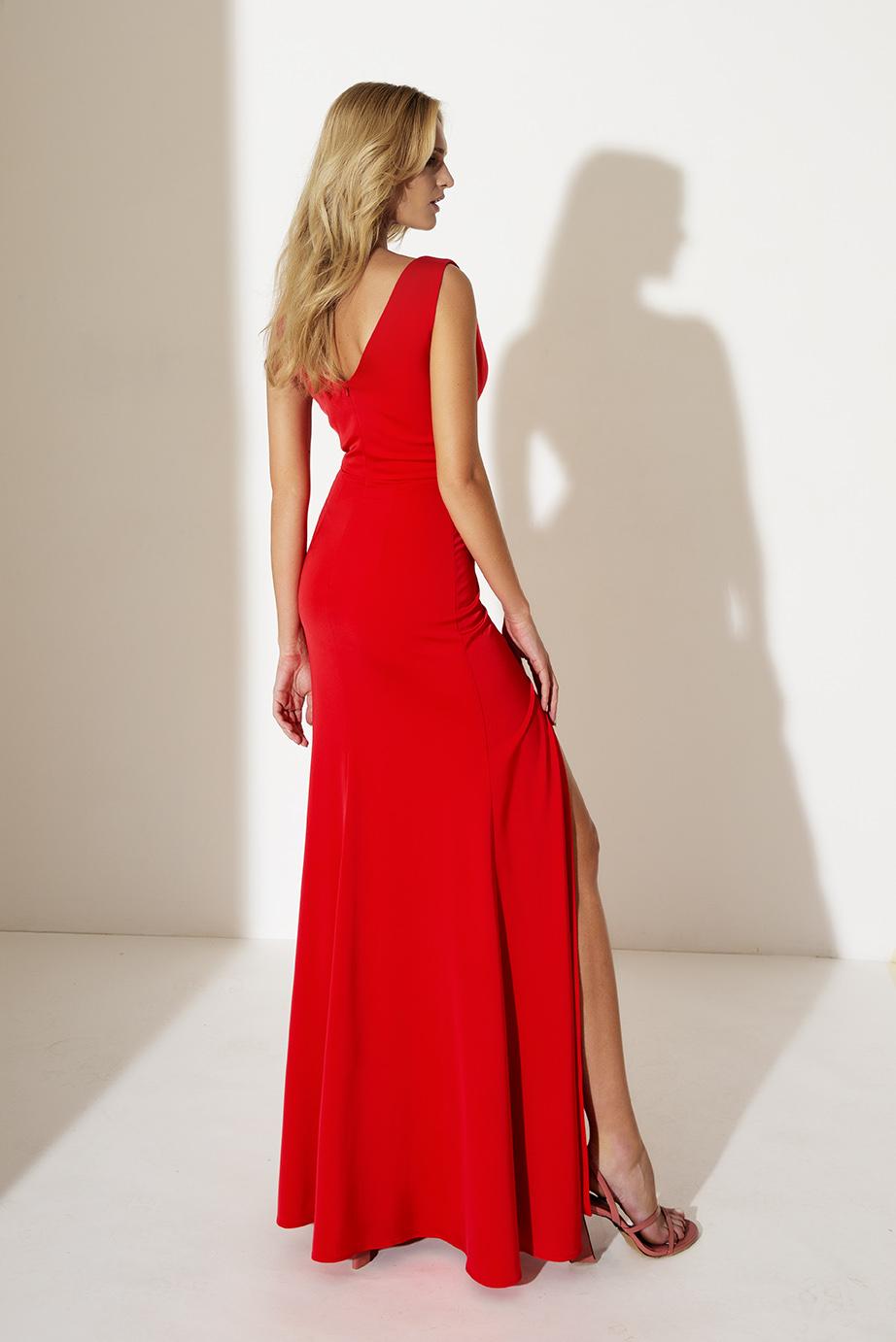 abito con ampio scollo A4265 RED ALLURE 