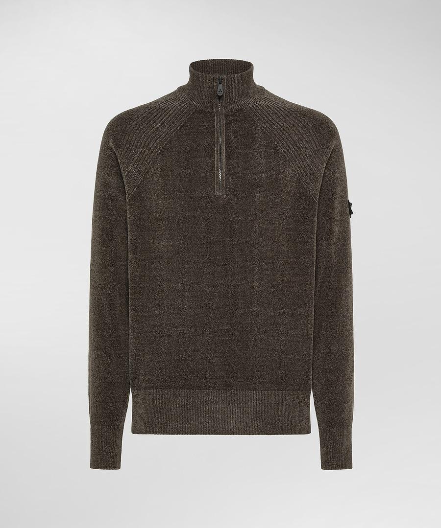 maglione mezza zip in ciniglia CRIVELLI 372 PeUTEREY 