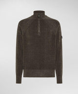 PeUTEREY maglione mezza zip in ciniglia Marrone