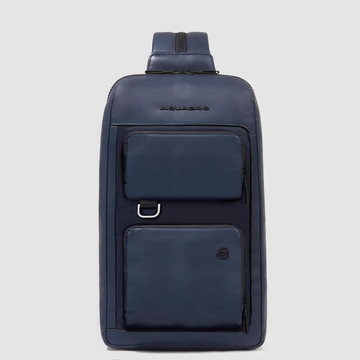 Monospalla in pelle porta Ipad CA6441W131 BLU PIQUADRO 