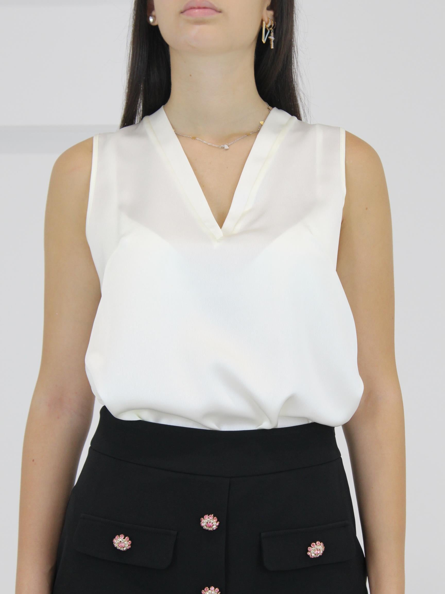 Top con scollo a V H.M2548.3441 CHAMPAGNE HANITA 