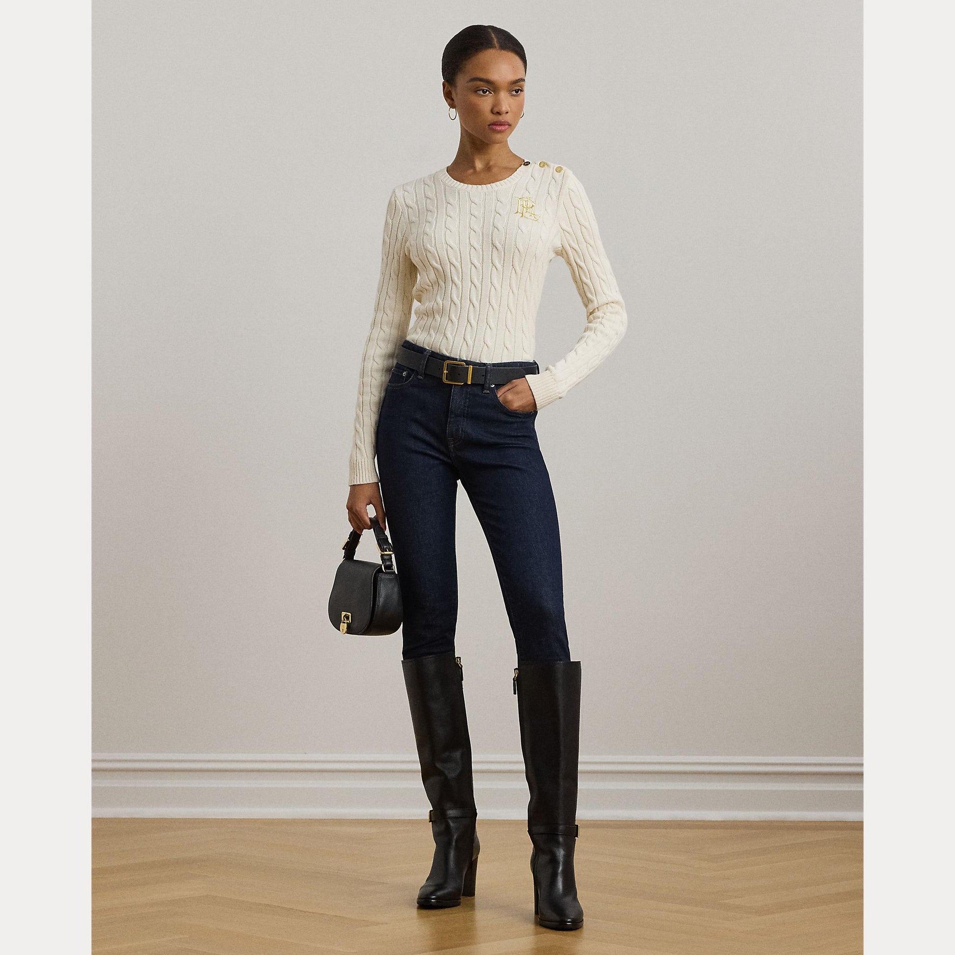 maglione a trecce con bottoni 200-932223 002 LAUREN RALPH LAUREN 