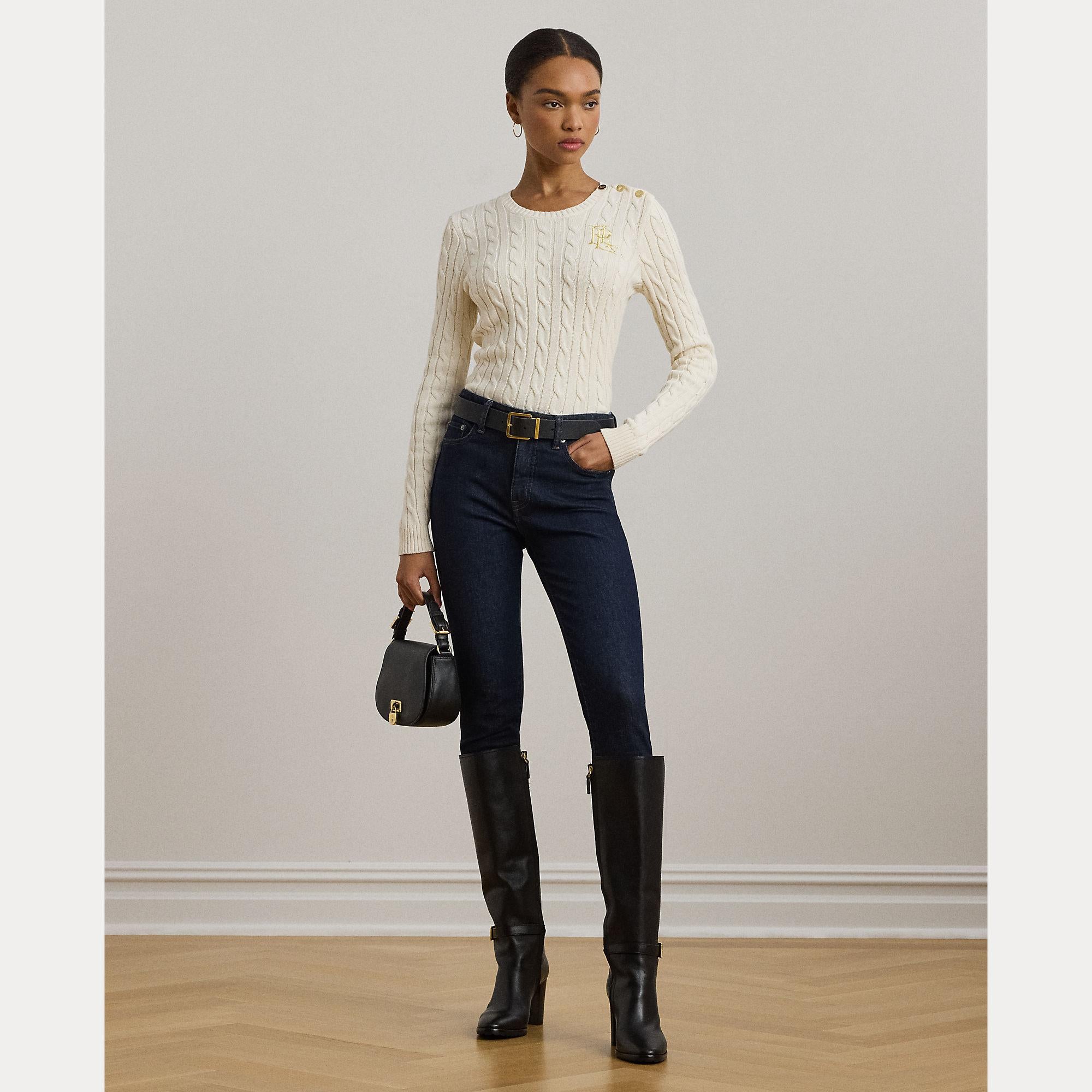 maglione a trecce con bottoni 200-932223 002 LAUREN RALPH LAUREN 