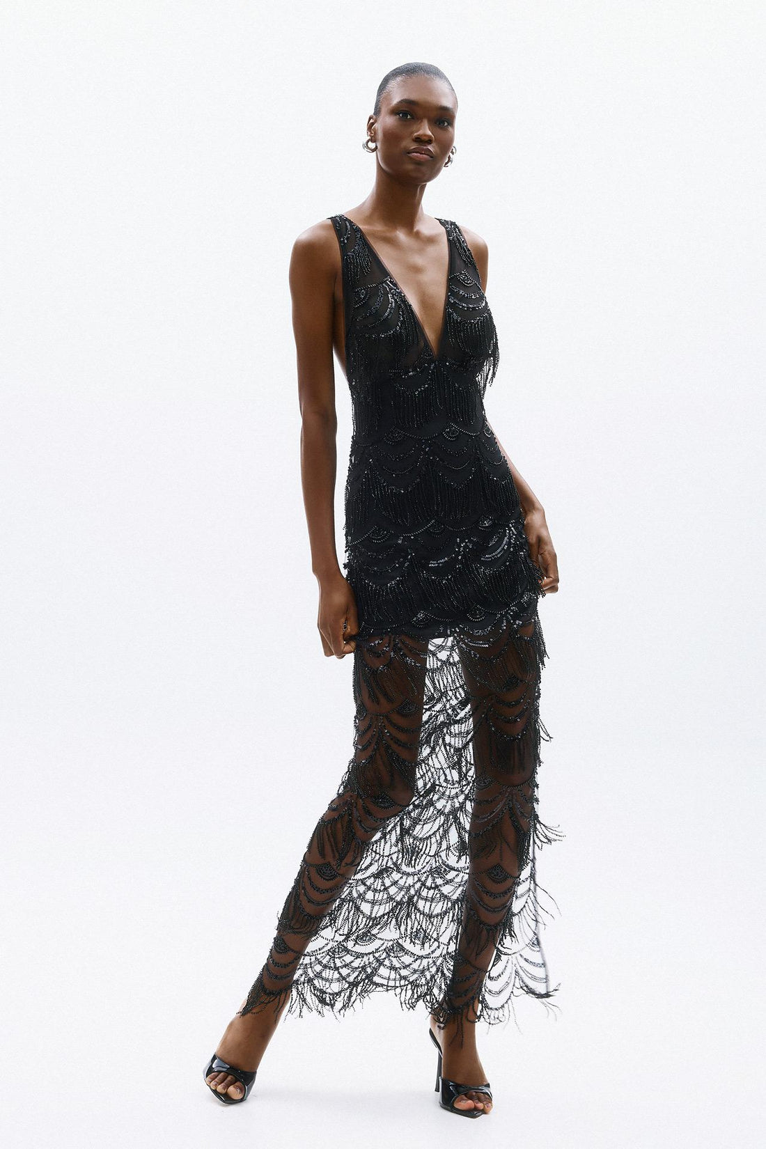 abito con schiena incrocio A4727 BLACK ALLURE 