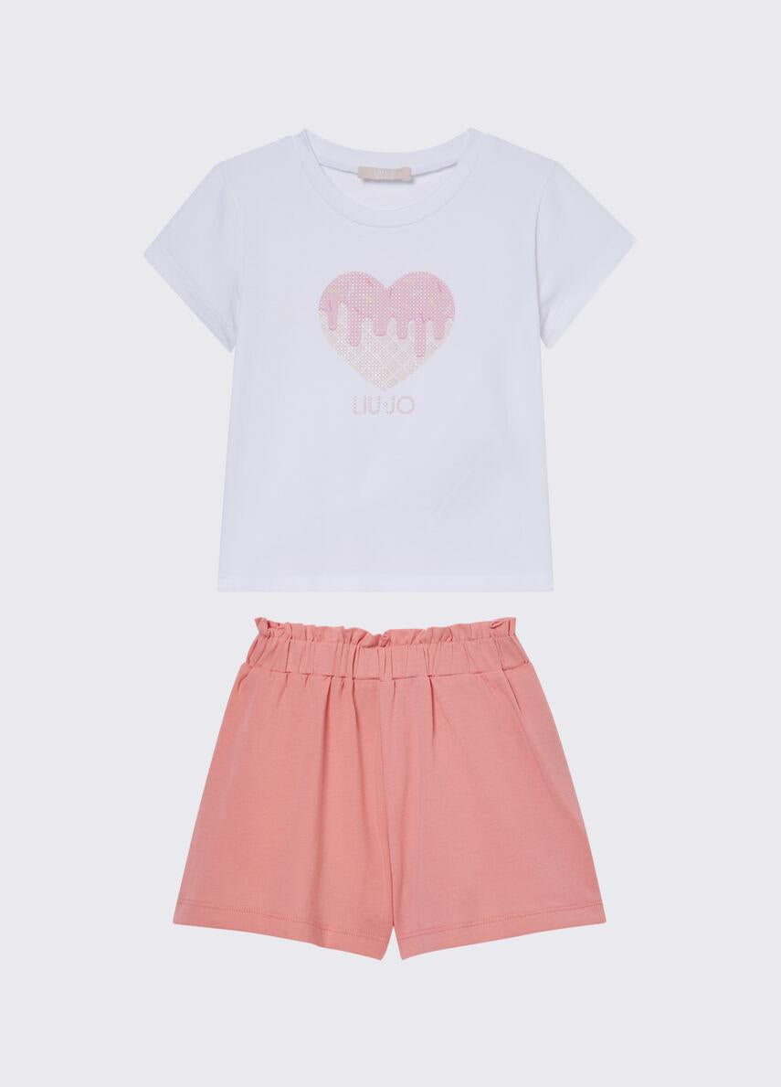 completino con shorts KA6023JS003 C3874 LIU JO JUNIOR 