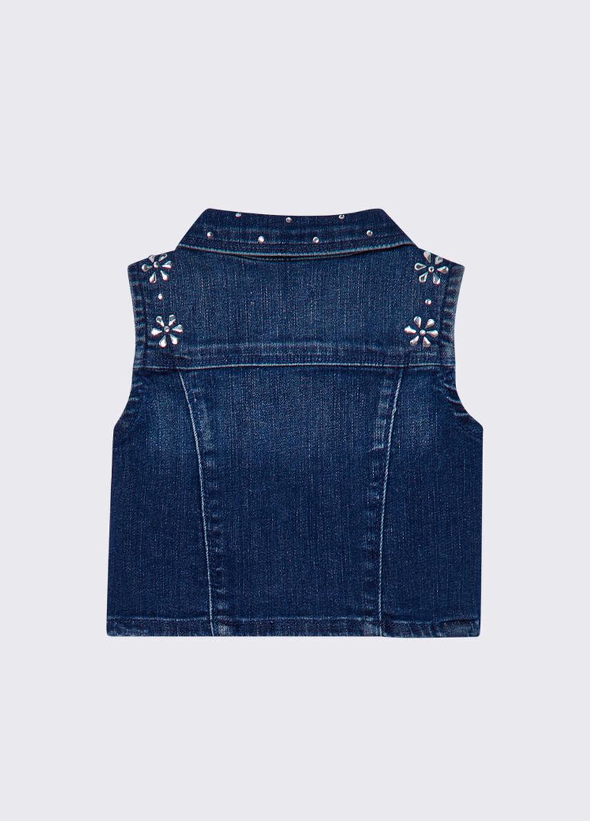 Gilet in denim con ricamo gioiello KA6071D3246 79069 LIU JO JUNIOR 
