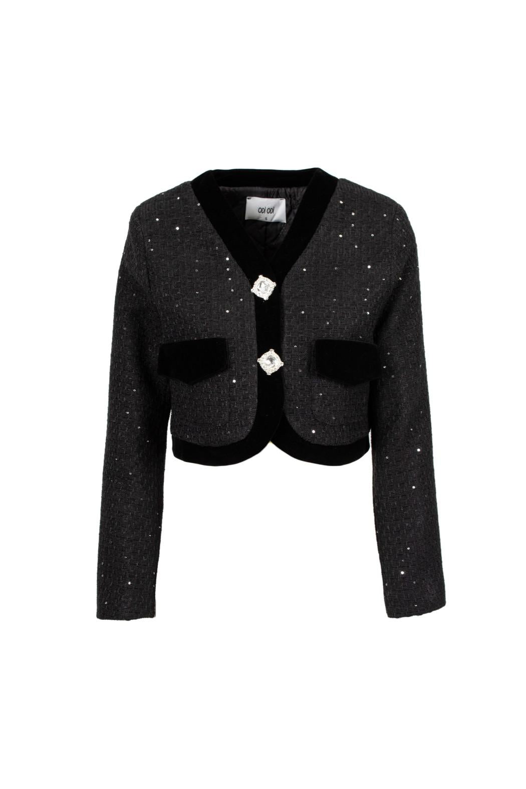 giacca cropped strass MASIO 400W5D6 NERO ODI' ODI' 