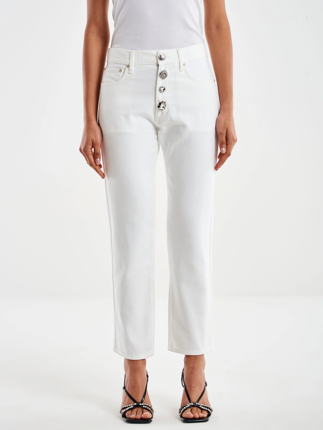 jeans zoe bottoni DD5100 BIANCO VICOLO 