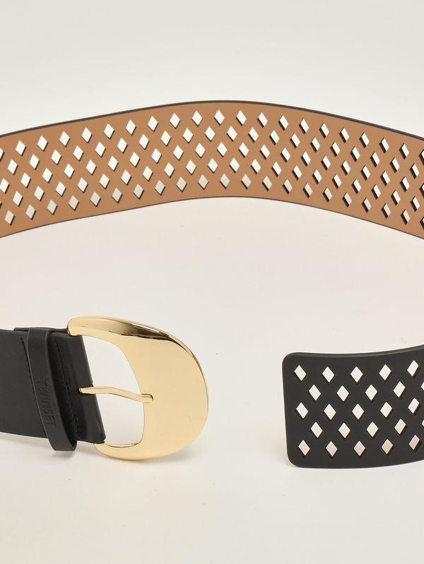cintura in pelle traforata 261TA4100 00006 TWINSET 