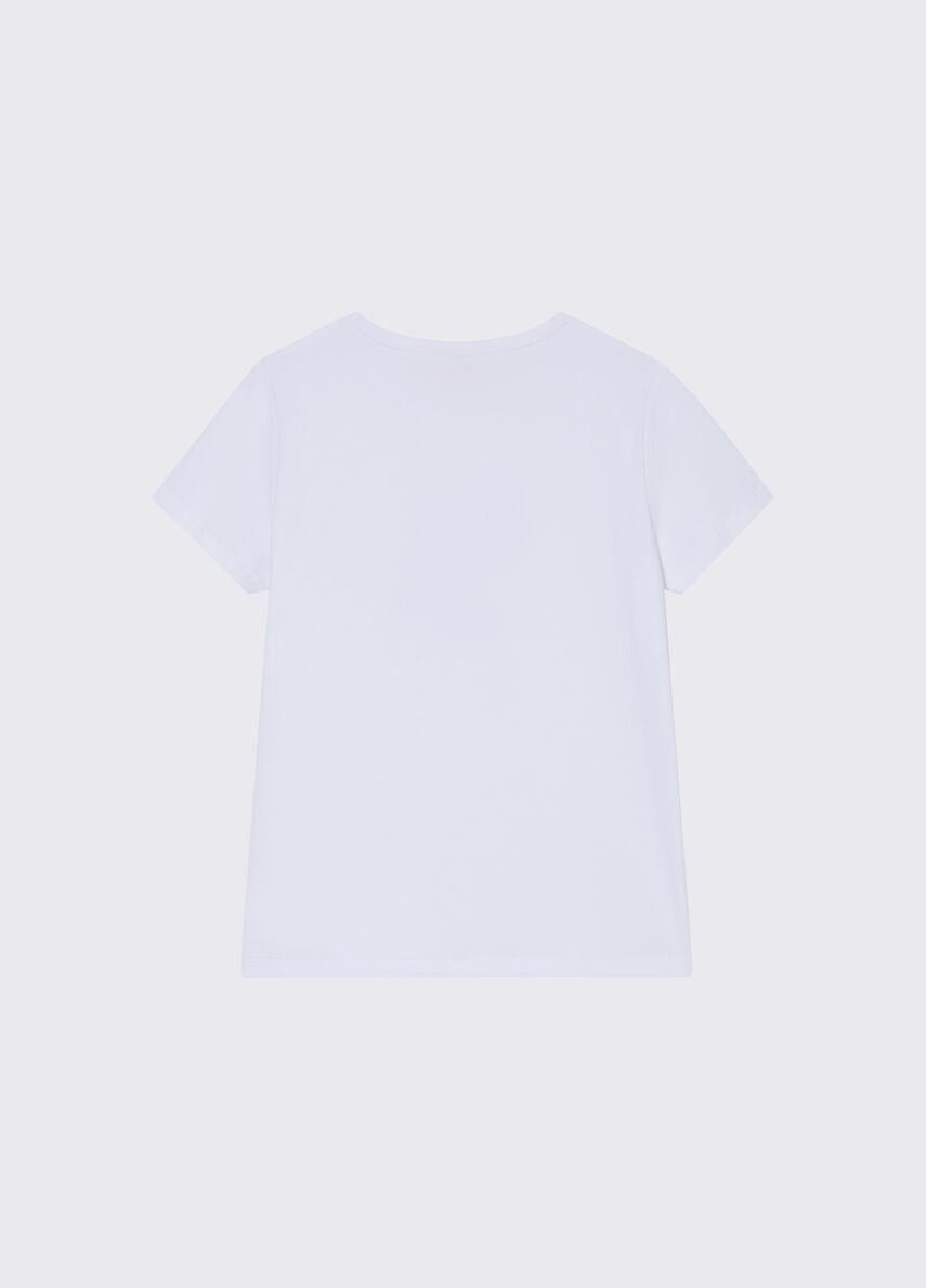 t-shirt con logo e strass GA6167JS003 10601 LIU JO JUNIOR 