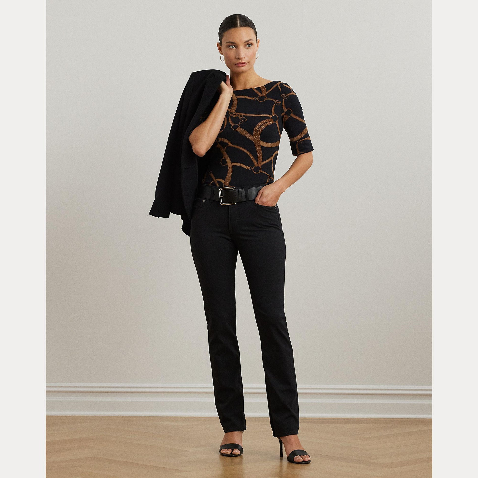 t-shirt con stampa cintura 200-971107 001 LAUREN RALPH LAUREN 