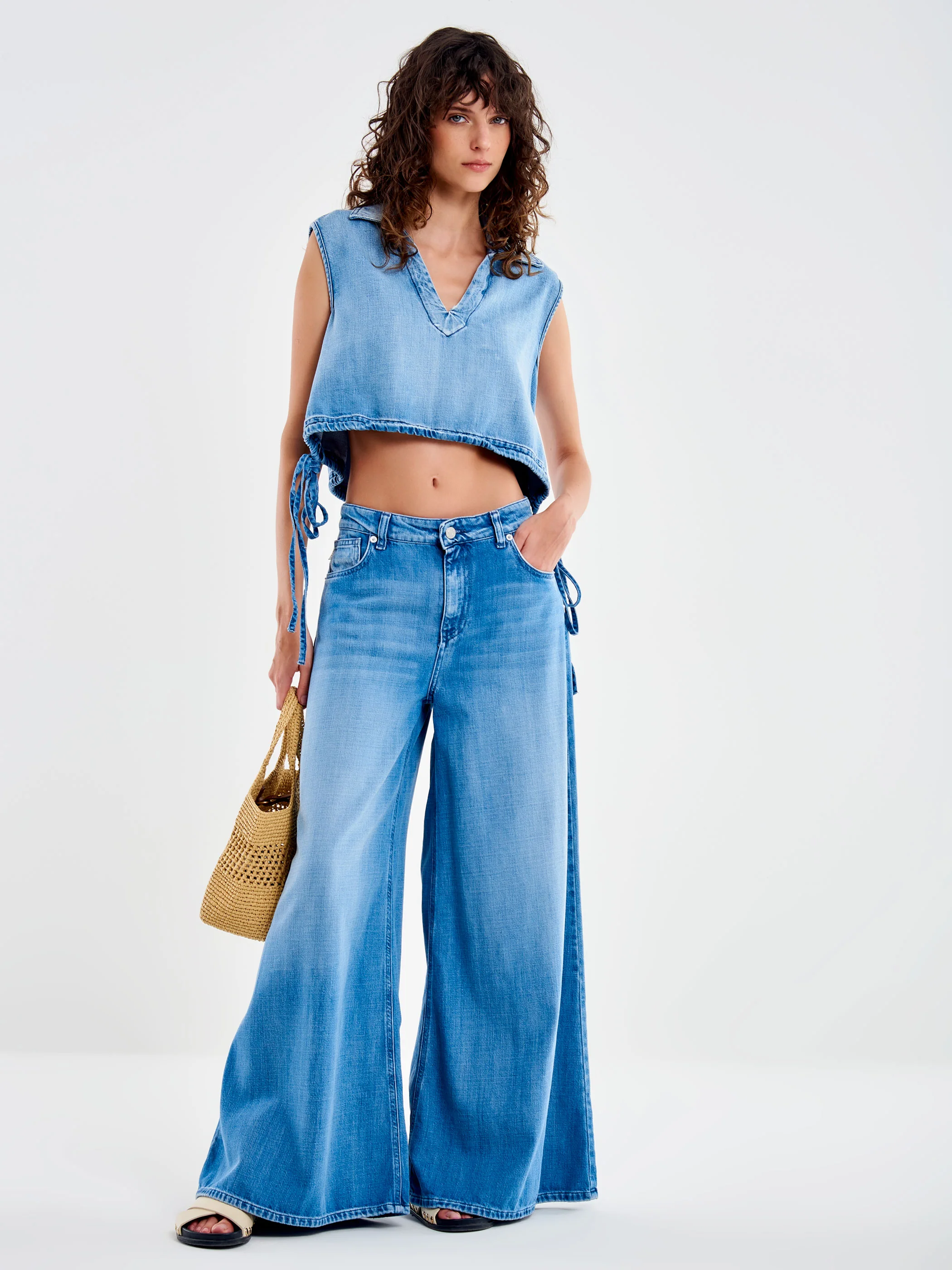 jeans ampio lucy DD5007 DENIM CHIARO VICOLO 