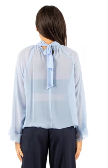 blusa in raso H.M3064.4444 56.CELESTE HANITA 