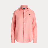 RALPH LAUREN POLO camicia lino classic fit Salmone