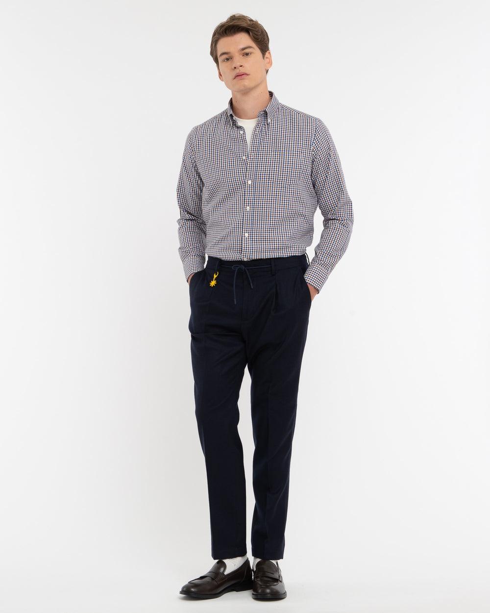 camicia button down damier 3932E602L 253703 88 MANUEL RITZ 