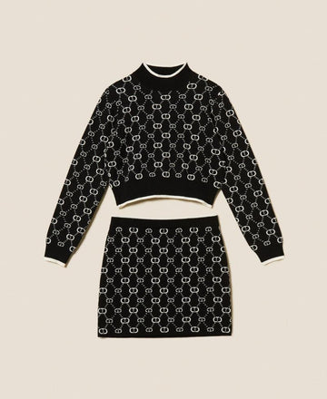 completo con maglia e gonna 252GJ3022 12795 TWINSET GIRL 