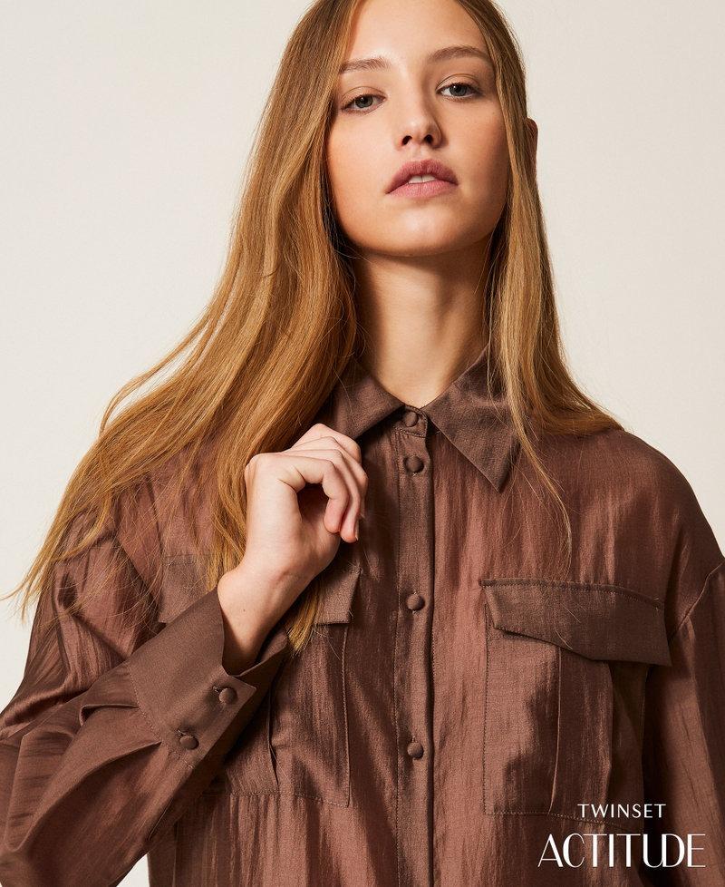 camicia in voile con tasche 261AP2186 10780 TWINSET ACTITUDE 