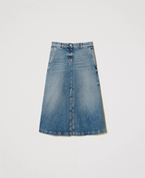 TWINSET ACTITUDE gonna longuette in denim Blu