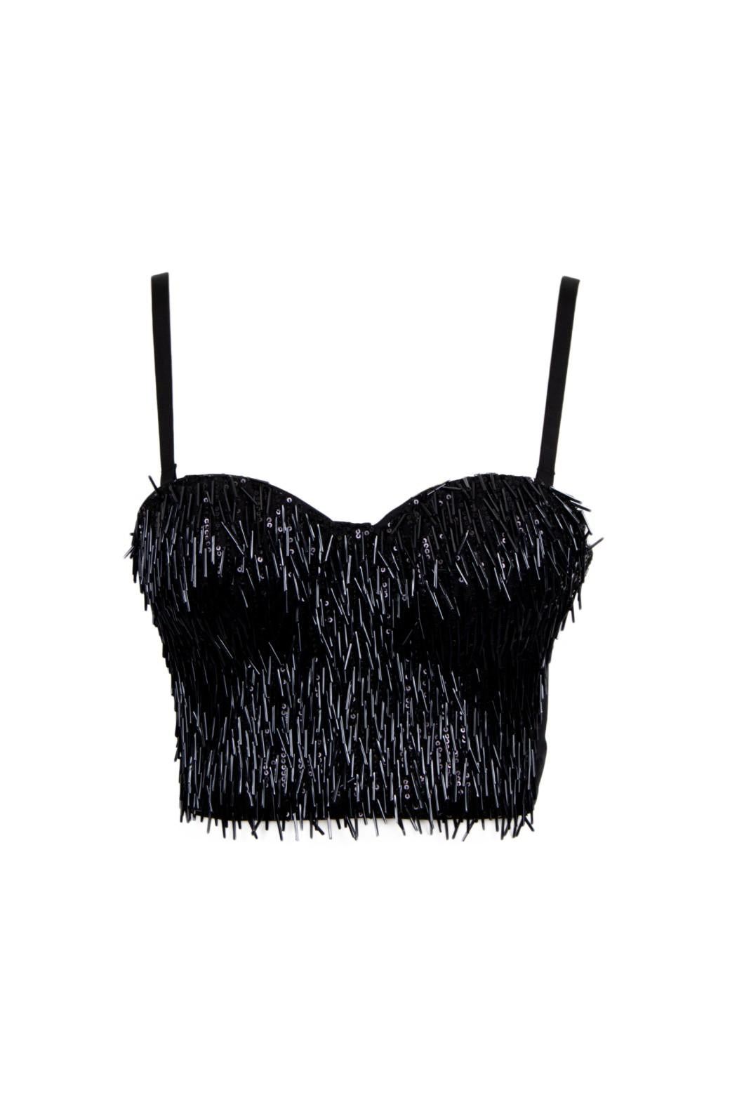 top corto pailettes FERSIT 122W5D6 NERO TPN 