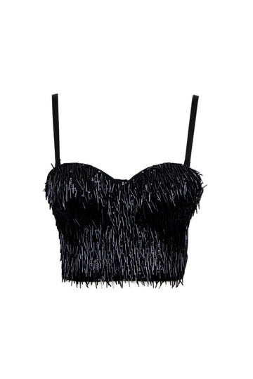 top corto pailettes FERSIT 122W5D6 NERO TPN 