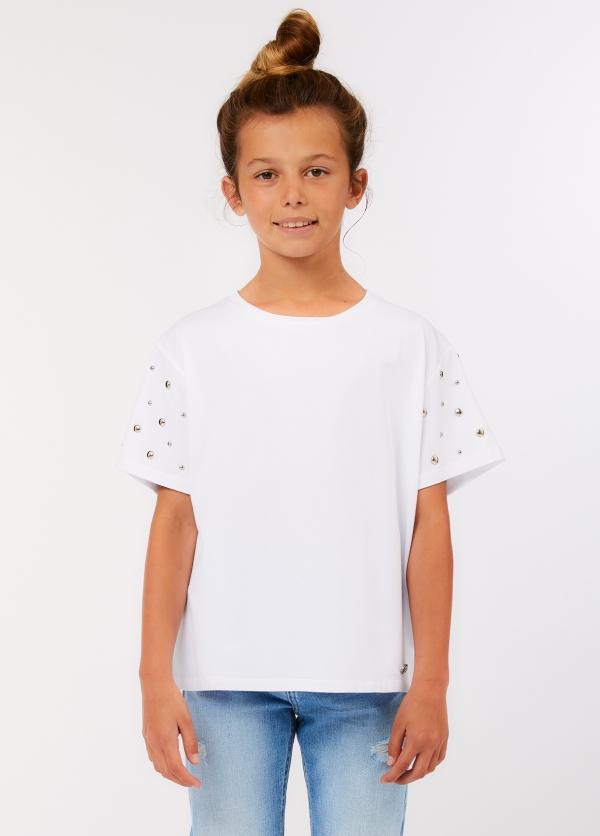 t-shirt con applicazioni GA6110JS003 10601 LIU JO JUNIOR 