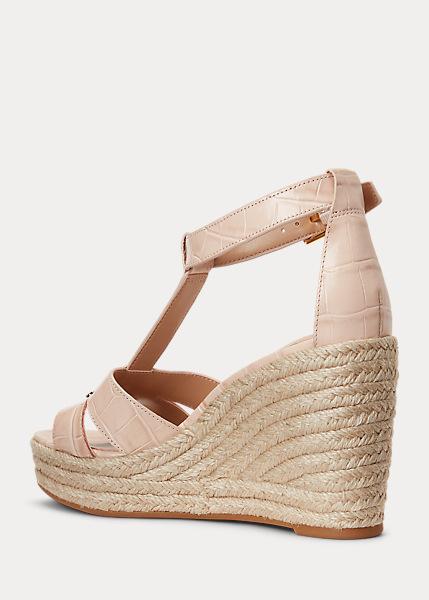 sandalo in pelle groffata 802-860851 003 LAUREN RALPH LAUREN 
