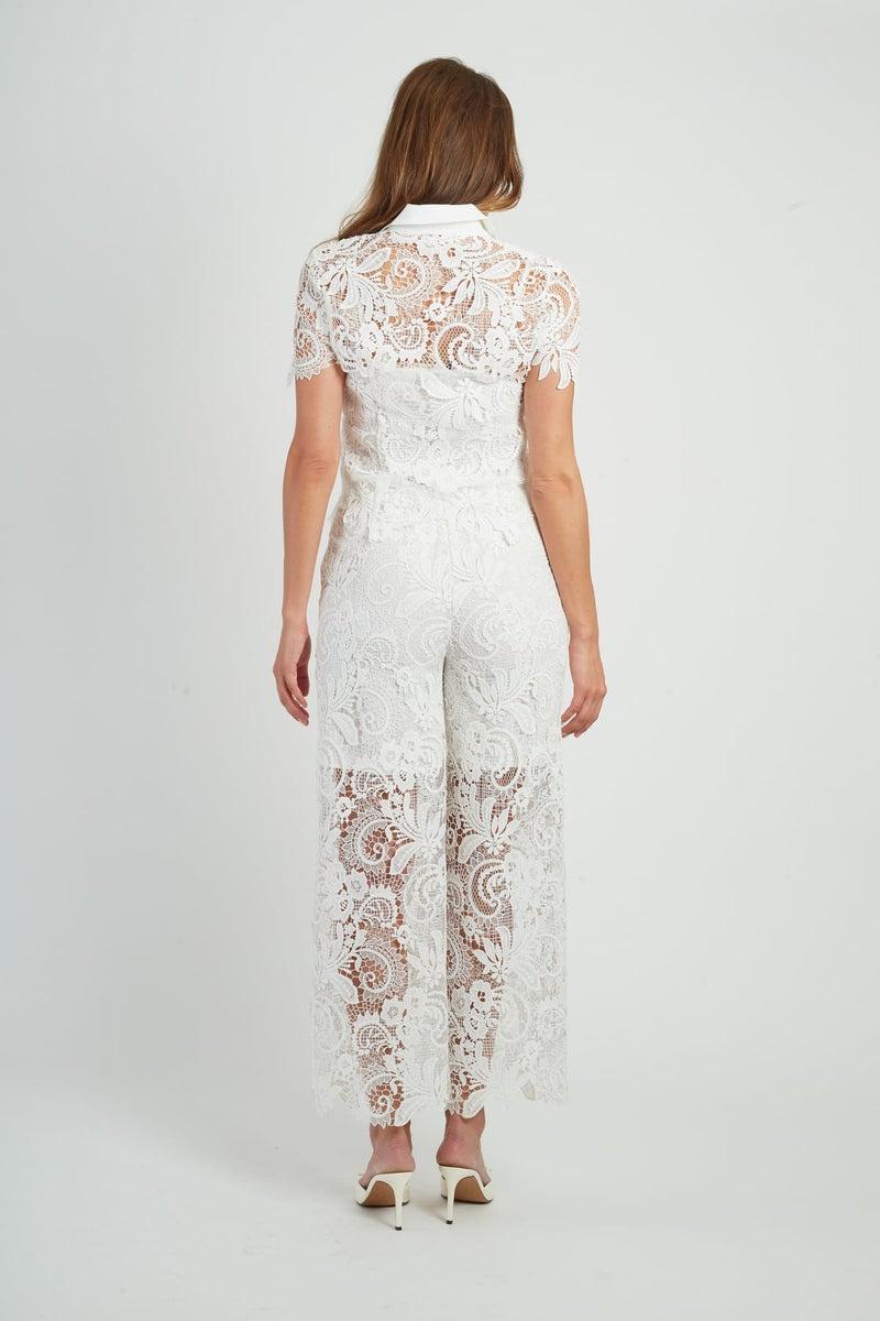 pantalone in pizzo P660004 BALTHAZAR 2 BLANC DERHY 