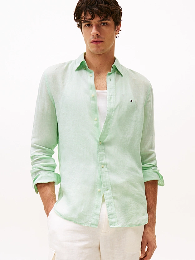 camicia in puro lino MW0MW34602 LXY TOMMY HILFIGER 