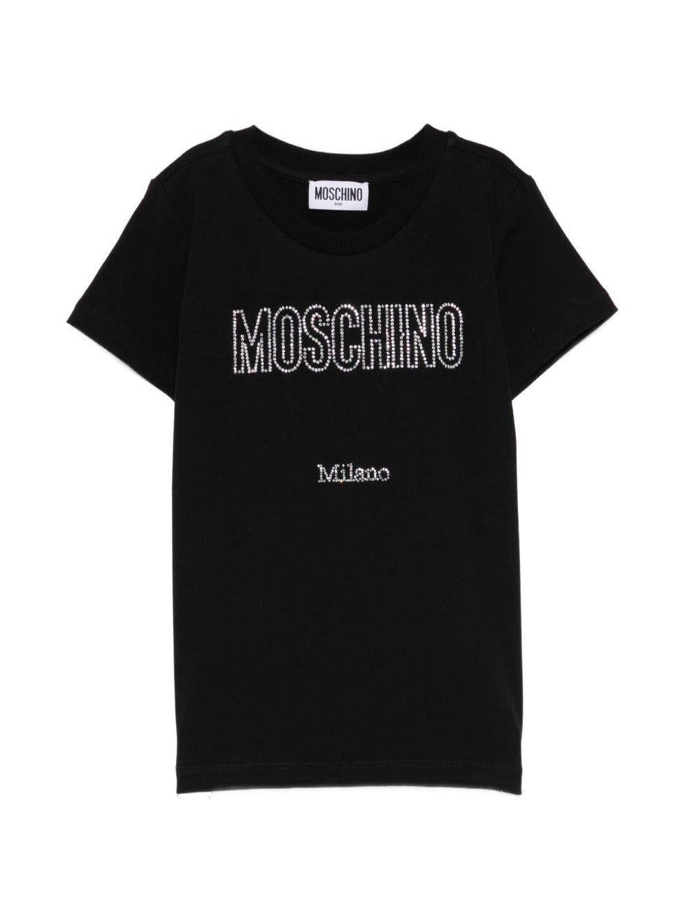 t-shirt strass HHM06K LBA10 60100 MOSCHINO KIDS 