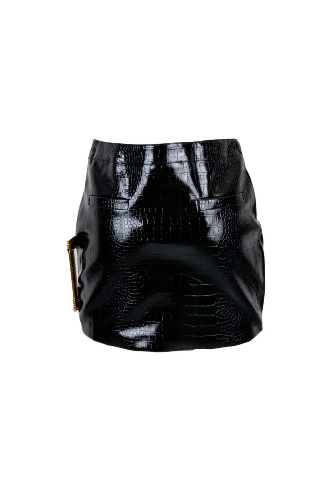 gonna ecopelle effetto coccodrillo DALHART 012W5D6 NERO TPN 