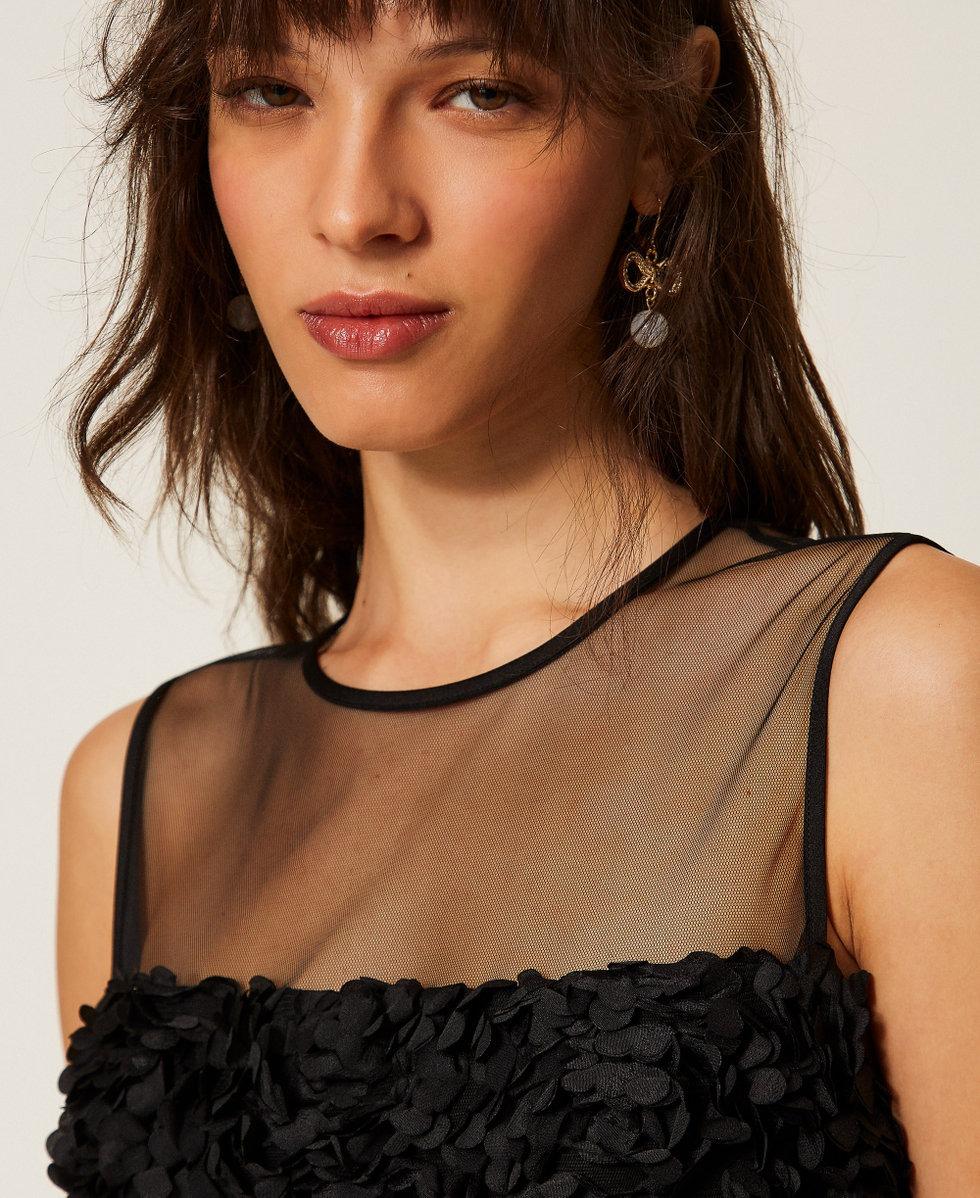 abito corto in tulle con fiori 261AP2230 00006 TWINSET ACTITUDE 
