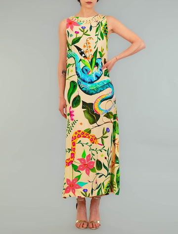 abito con stampa RE2503 SAND SNAKE MIRIAM STELLA 