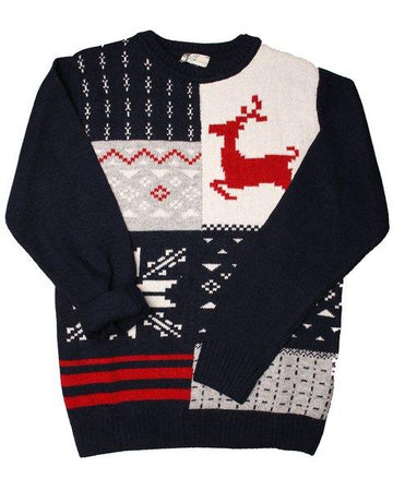 maglione color block 018643B BLU MAGLIFICIO DI VERONA 