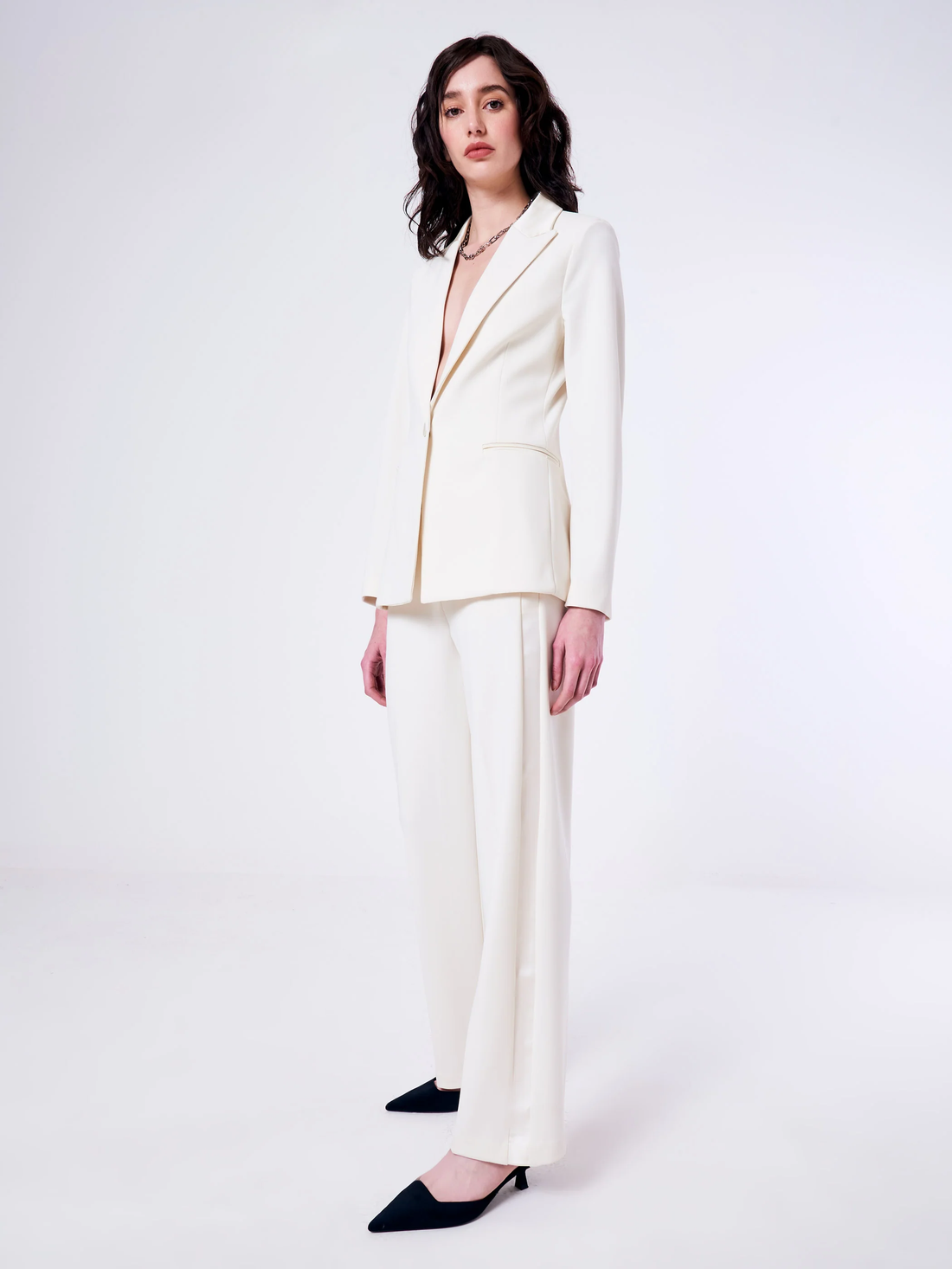 pantalone con banda laterale TB0048 BIANCO VICOLO 