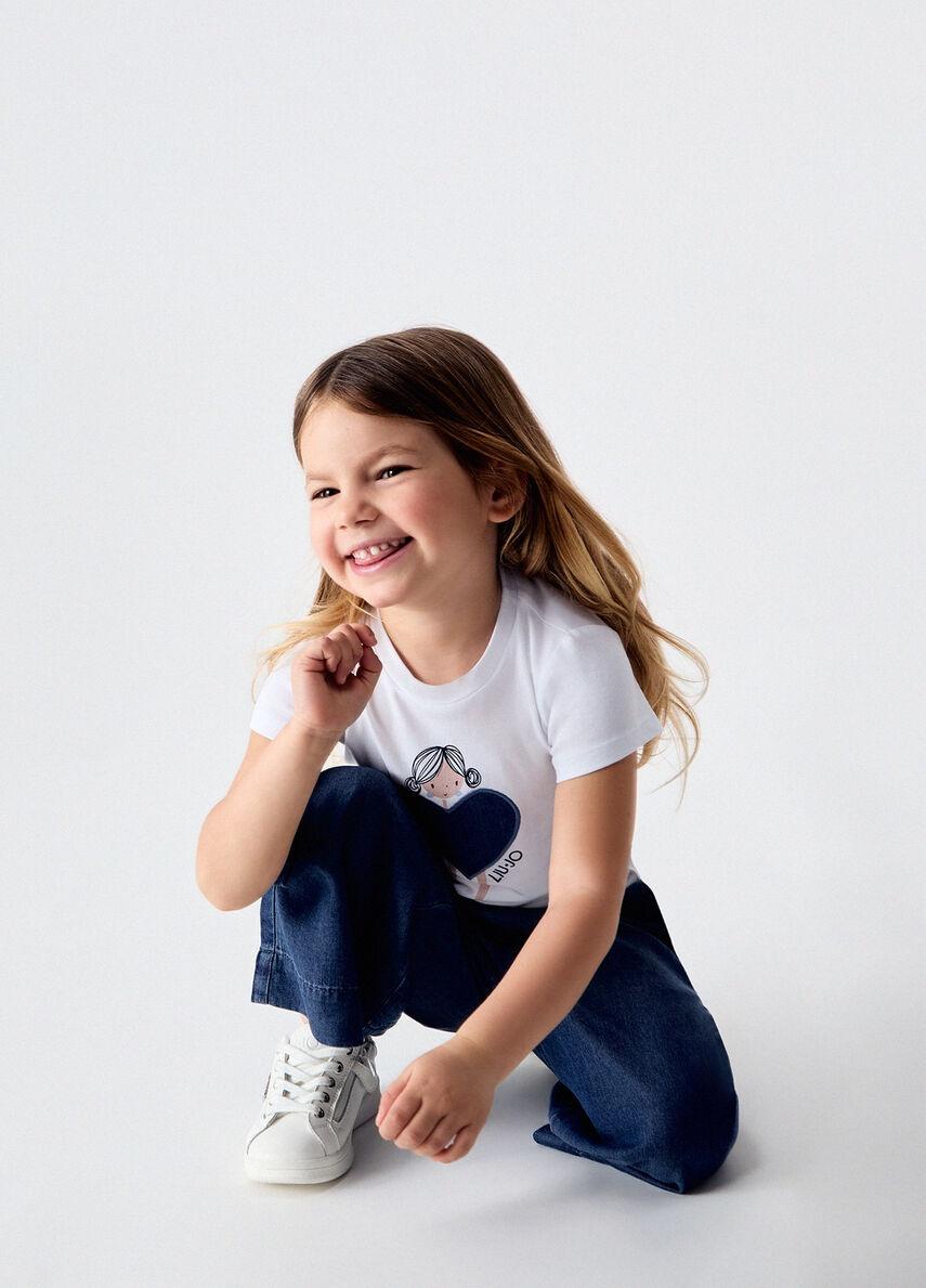 t-shirt con ricamo KA6118JS003 P9532 LIU JO JUNIOR 