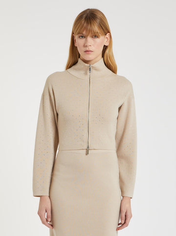 cardigan full zip con applicazioni AFIDE1 001 MARella MONOCHROME 