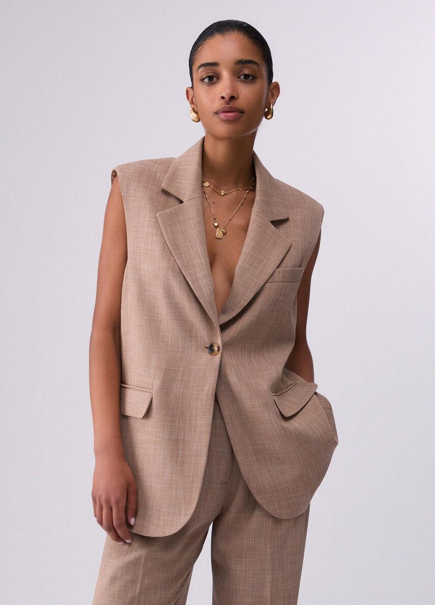 gilet con foulard WA6165T332A 02153 LIU JO WHITE 