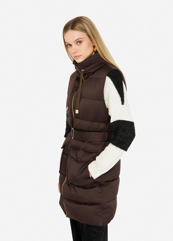 gilet lungo imbottito MF5292T017A 90915 LIU JO WHITE 