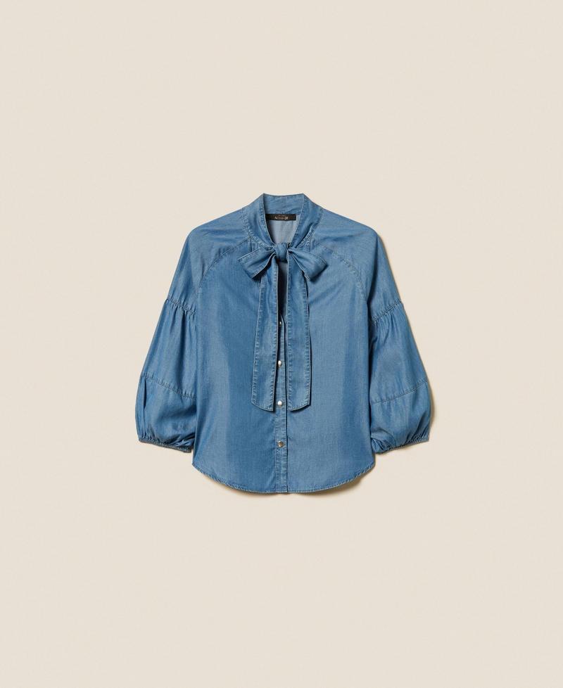 camicia jeans con fiocco 261AT2054 07283 TWINSET ACTITUDE 